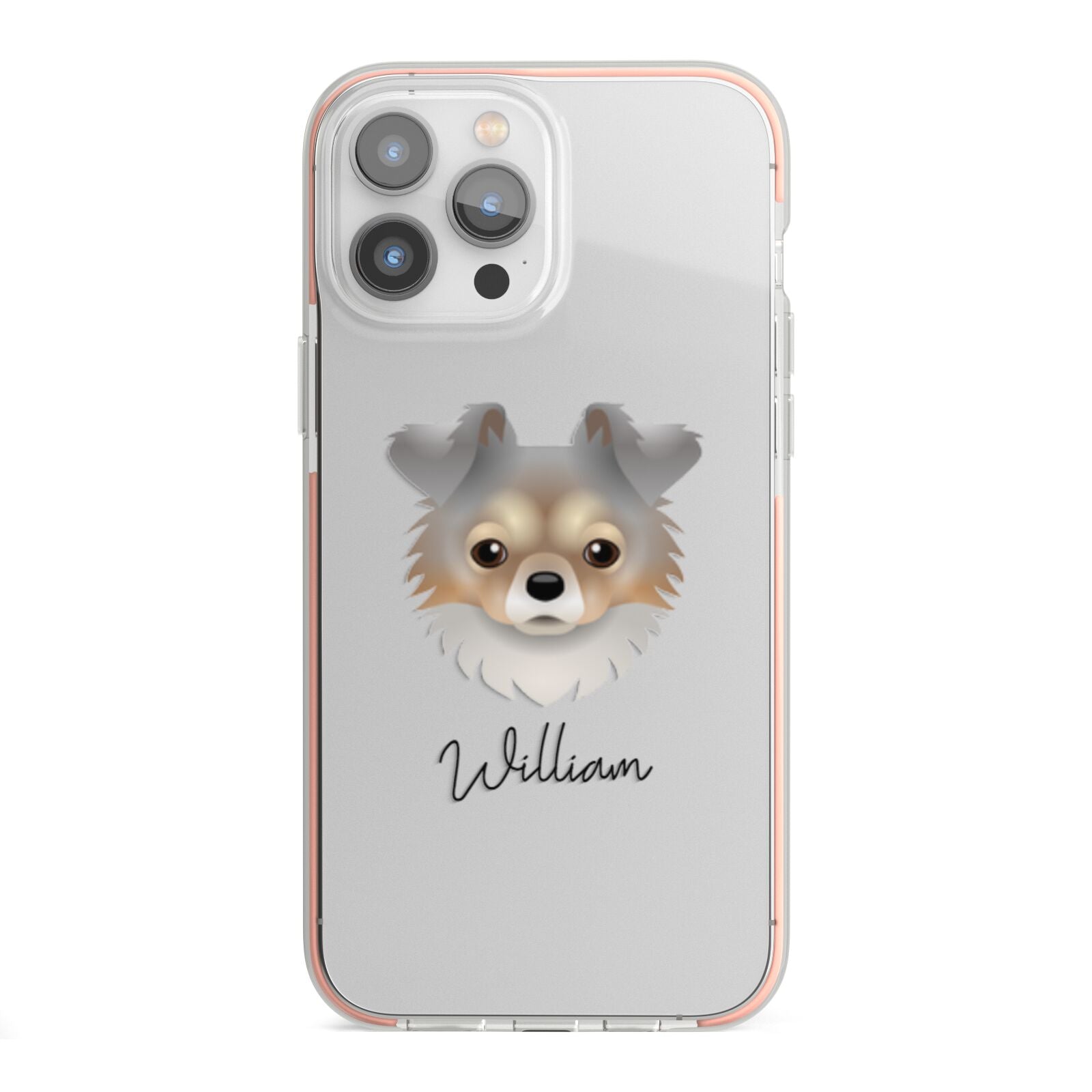 Chorkie Personalised iPhone 13 Pro Max TPU Impact Case with Pink Edges