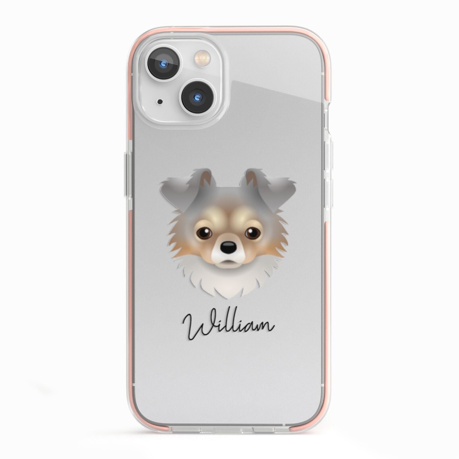 Chorkie Personalised iPhone 13 TPU Impact Case with Pink Edges