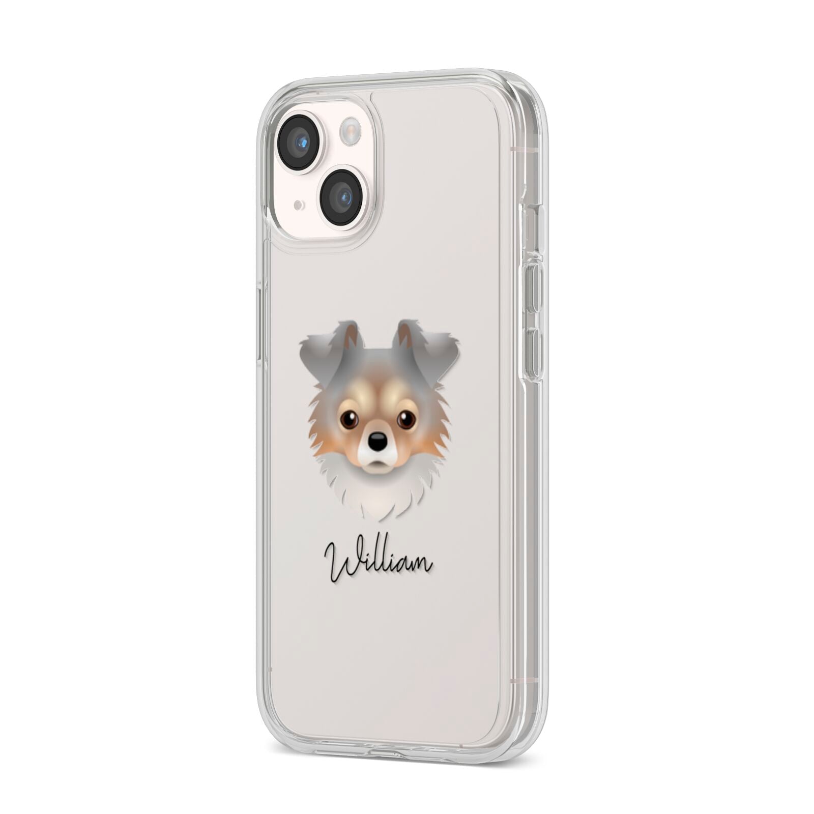 Chorkie Personalised iPhone 14 Clear Tough Case Starlight Angled Image