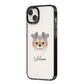 Chorkie Personalised iPhone 14 Plus Black Impact Case Side Angle on Silver phone