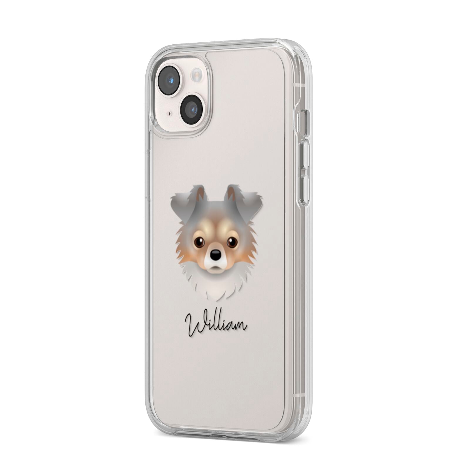 Chorkie Personalised iPhone 14 Plus Clear Tough Case Starlight Angled Image