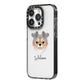 Chorkie Personalised iPhone 14 Pro Black Impact Case Side Angle on Silver phone