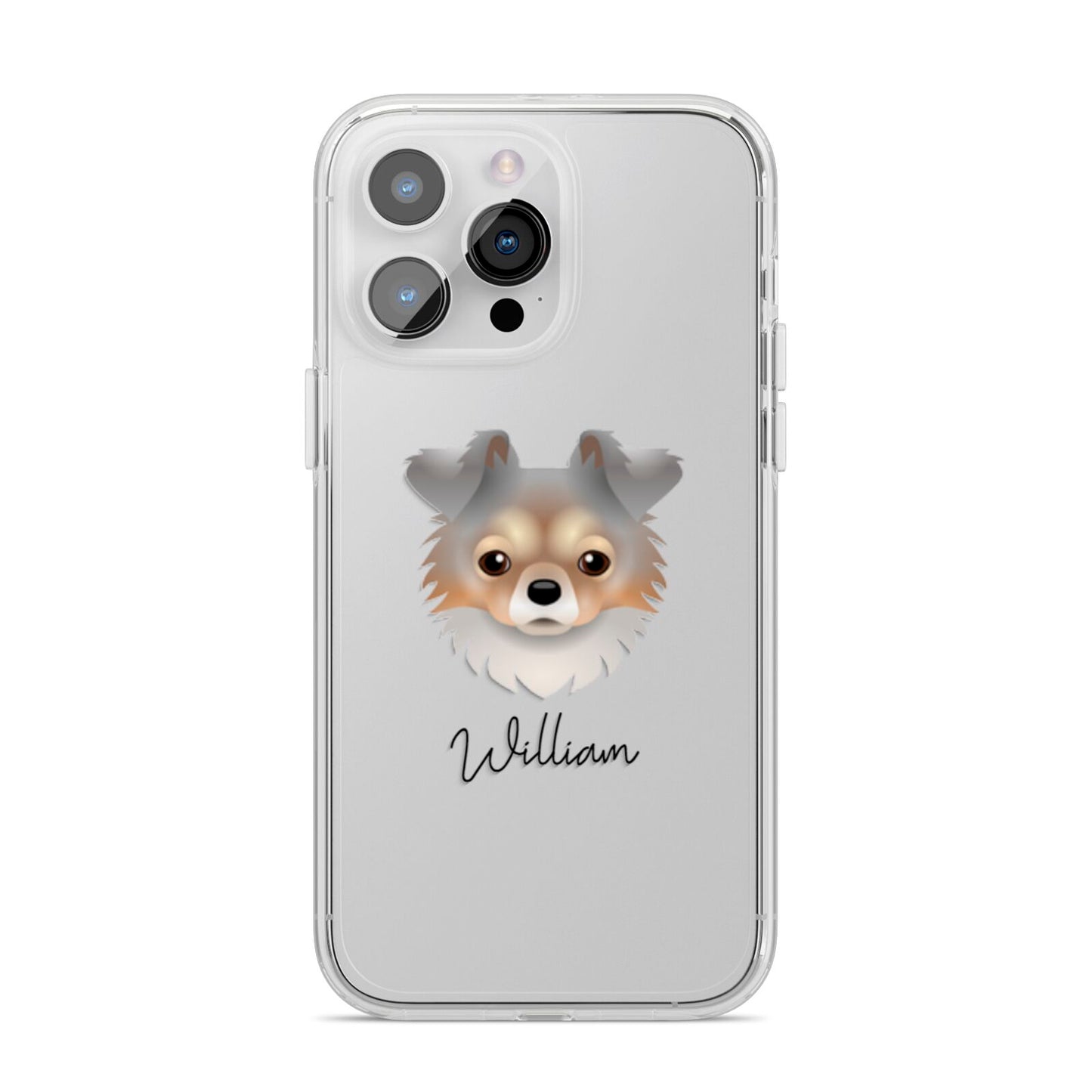 Chorkie Personalised iPhone 14 Pro Max Clear Tough Case Silver