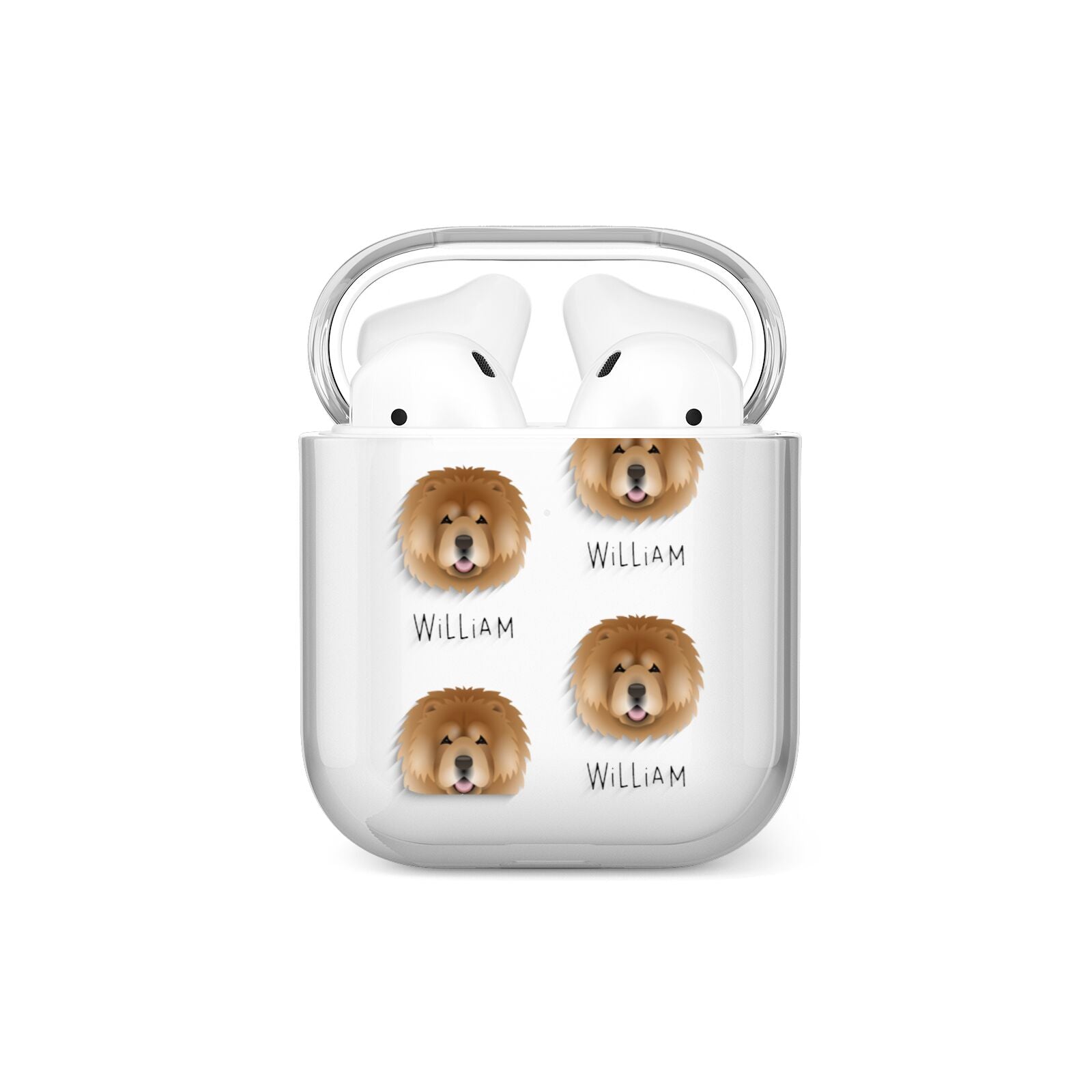 Chow Chow Icon with Name AirPods Case