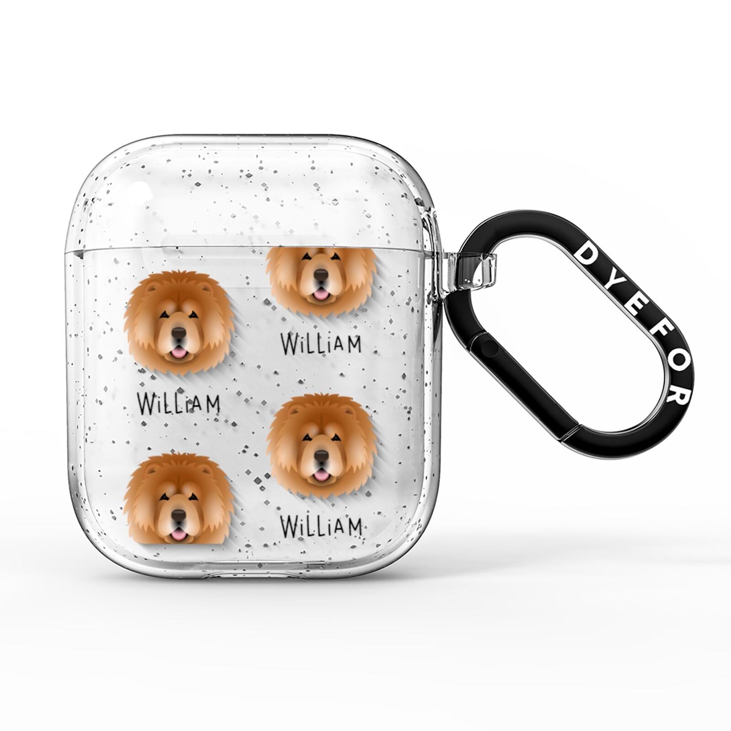 Chow Chow Icon with Name AirPods Glitter Case