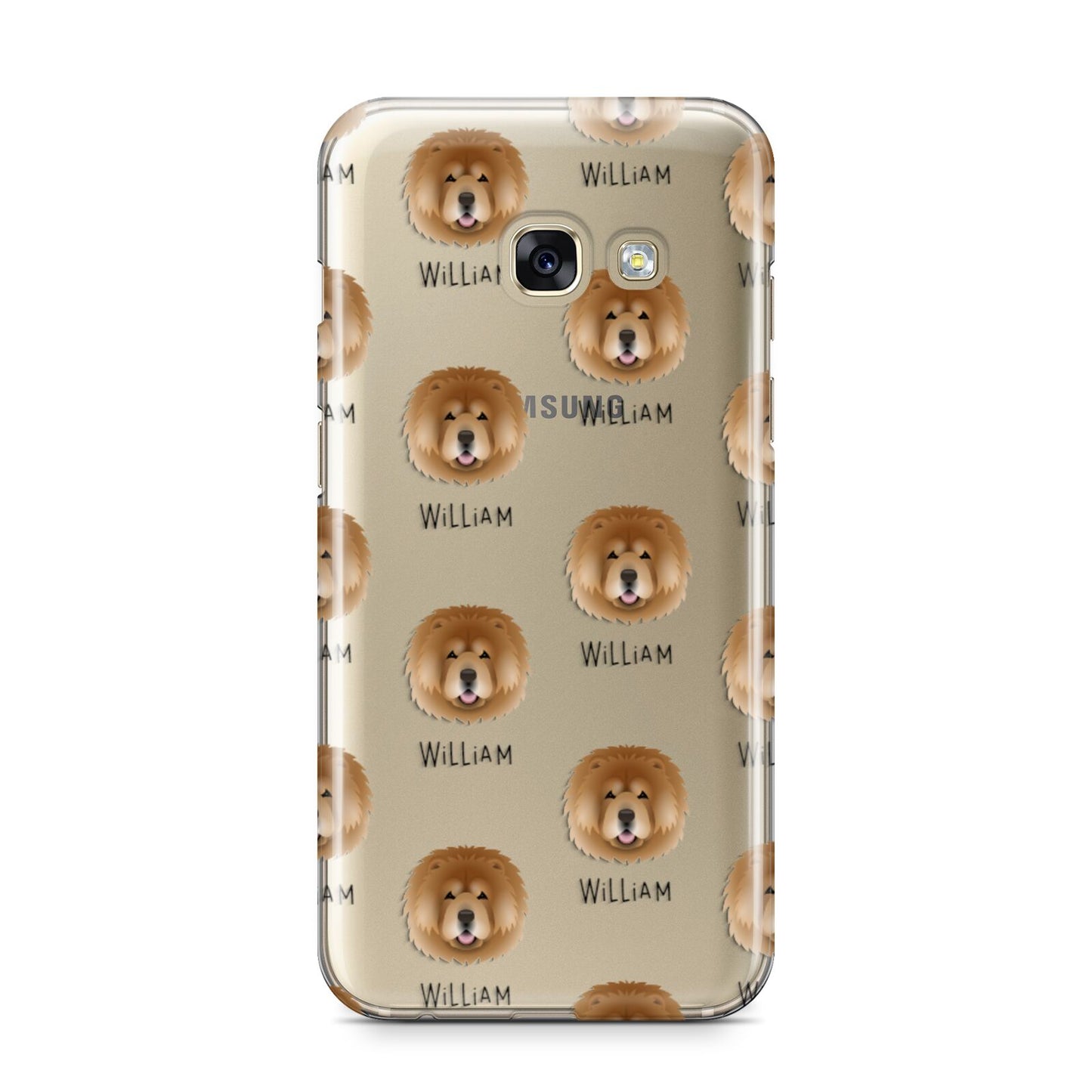 Chow Chow Icon with Name Samsung Galaxy A3 2017 Case on gold phone