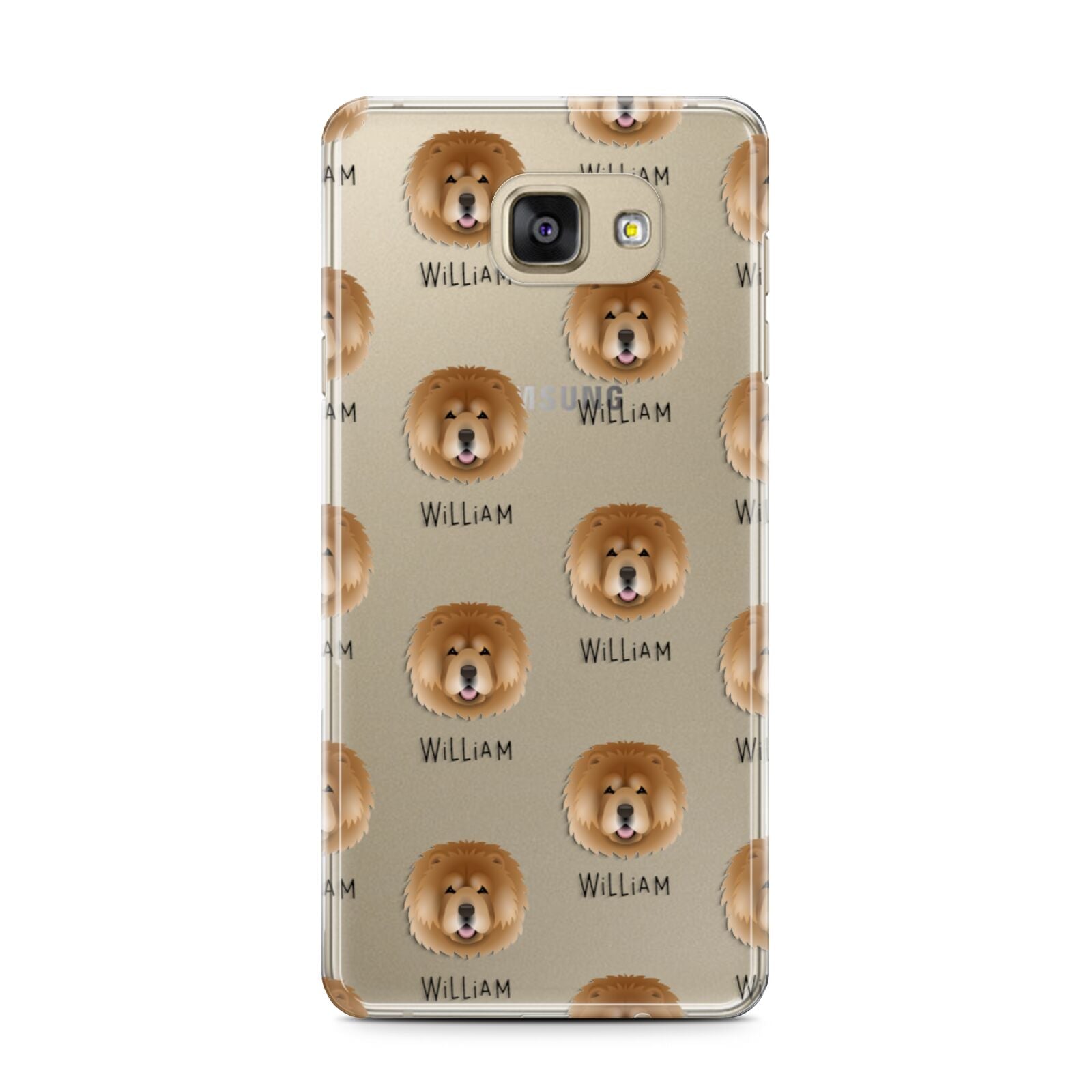 Chow Chow Icon with Name Samsung Galaxy A7 2016 Case on gold phone