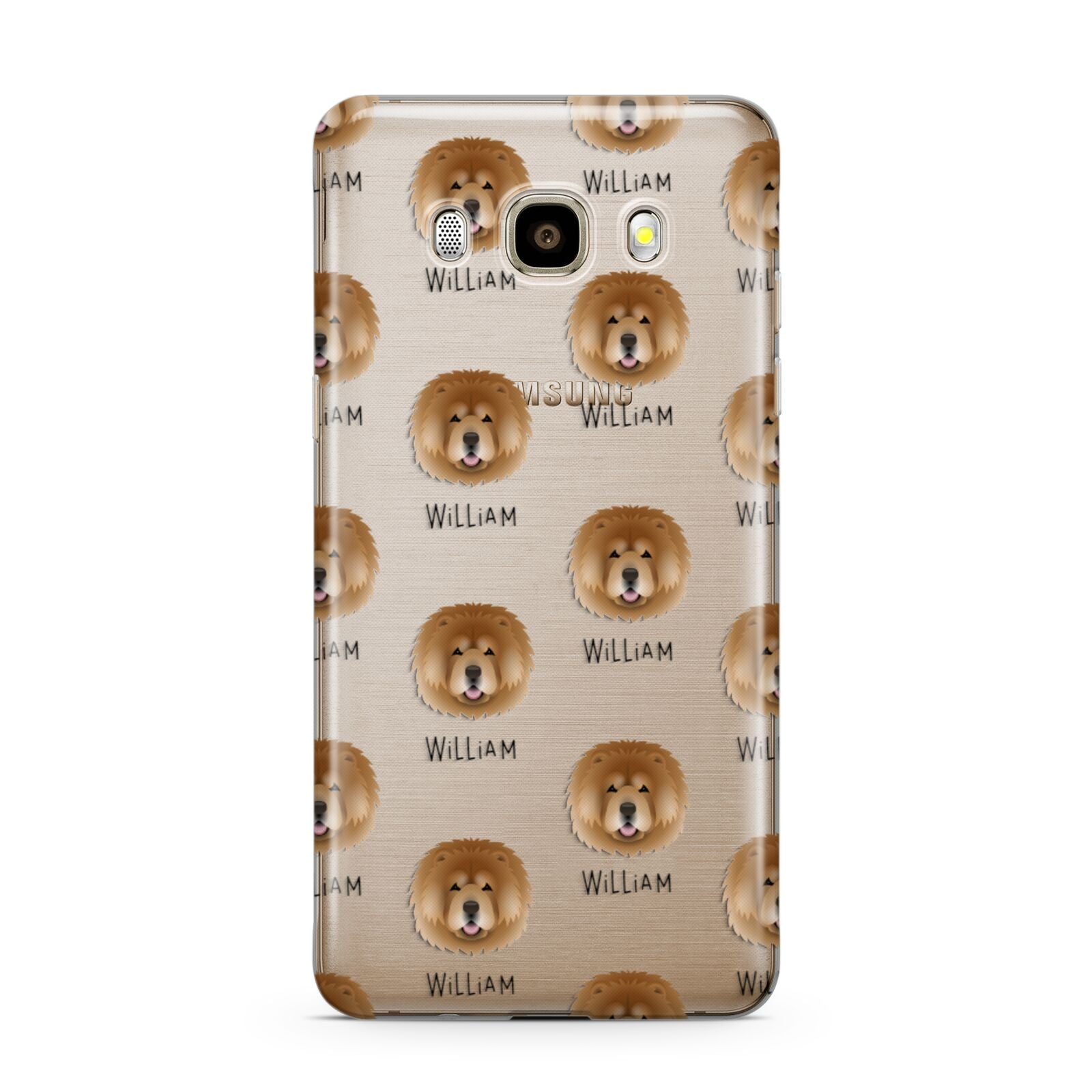 Chow Chow Icon with Name Samsung Galaxy J7 2016 Case on gold phone