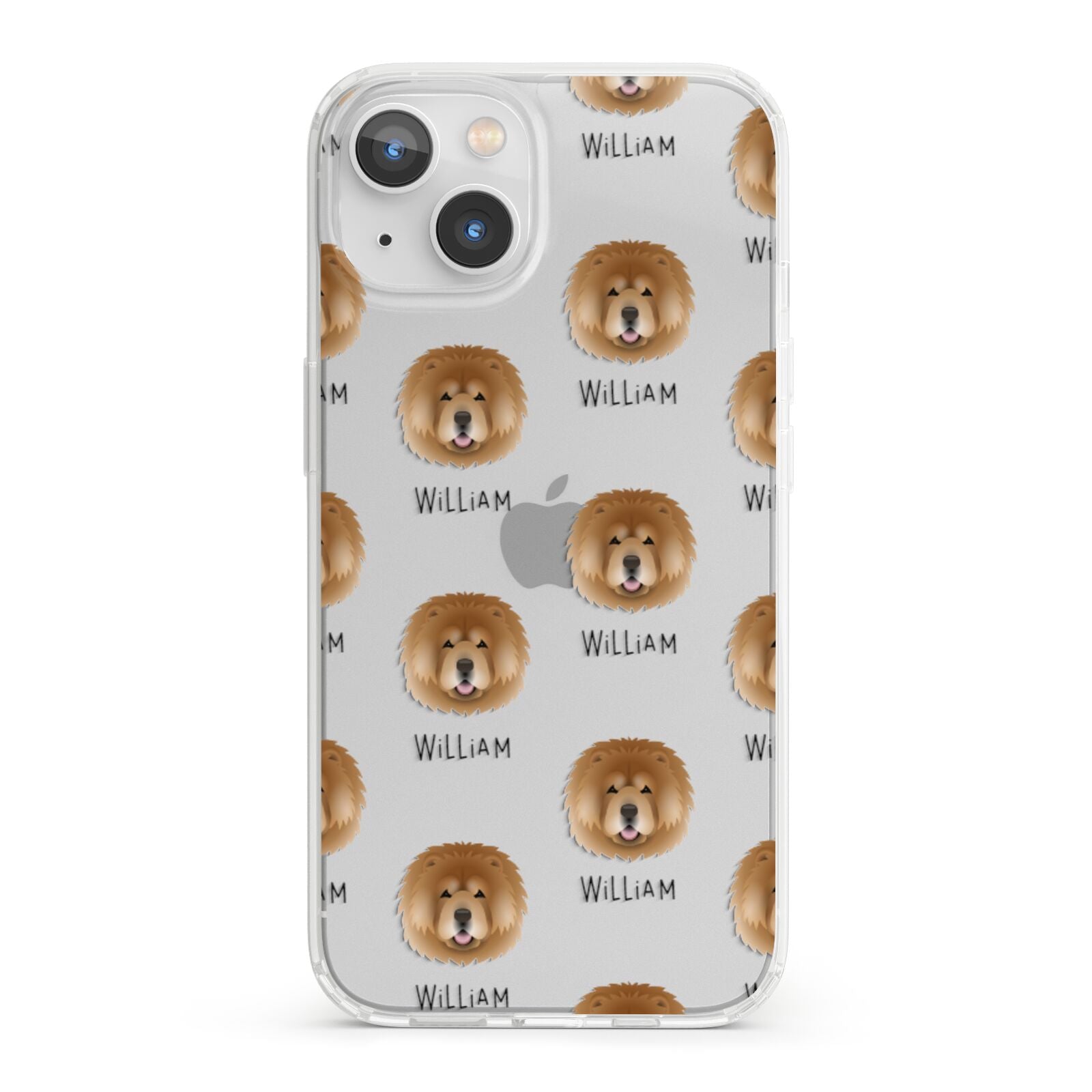 Chow Chow Icon with Name iPhone 13 Clear Bumper Case