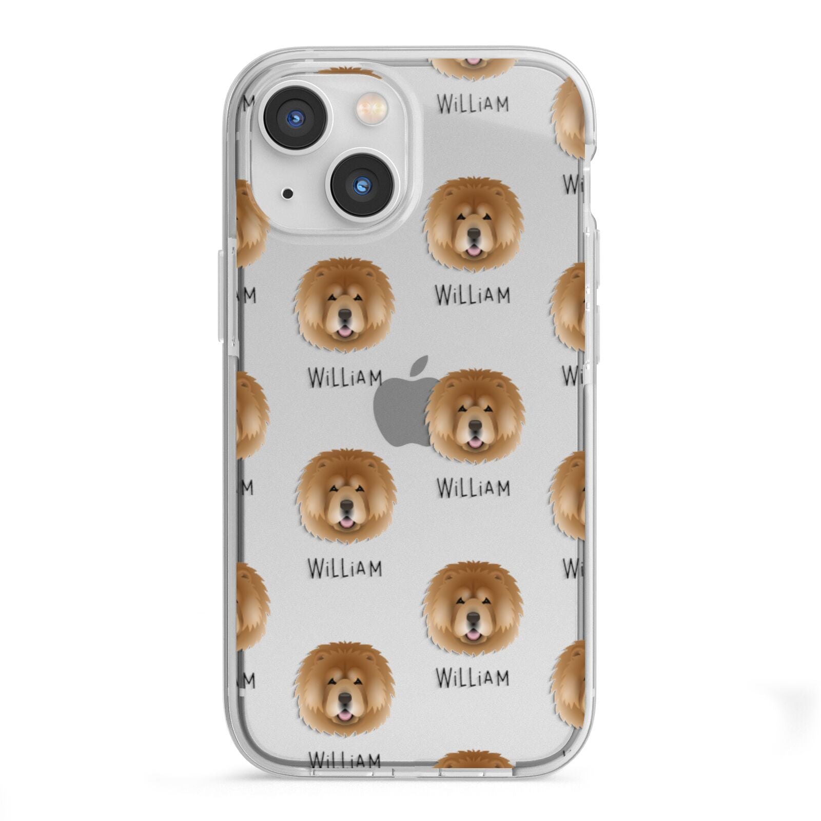 Chow Chow Icon with Name iPhone 13 Mini TPU Impact Case with White Edges