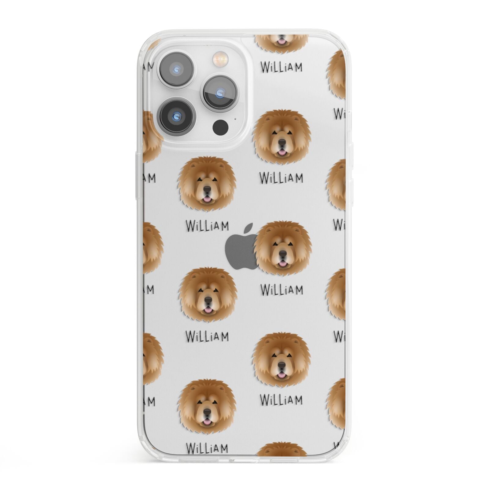 Chow Chow Icon with Name iPhone 13 Pro Max Clear Bumper Case