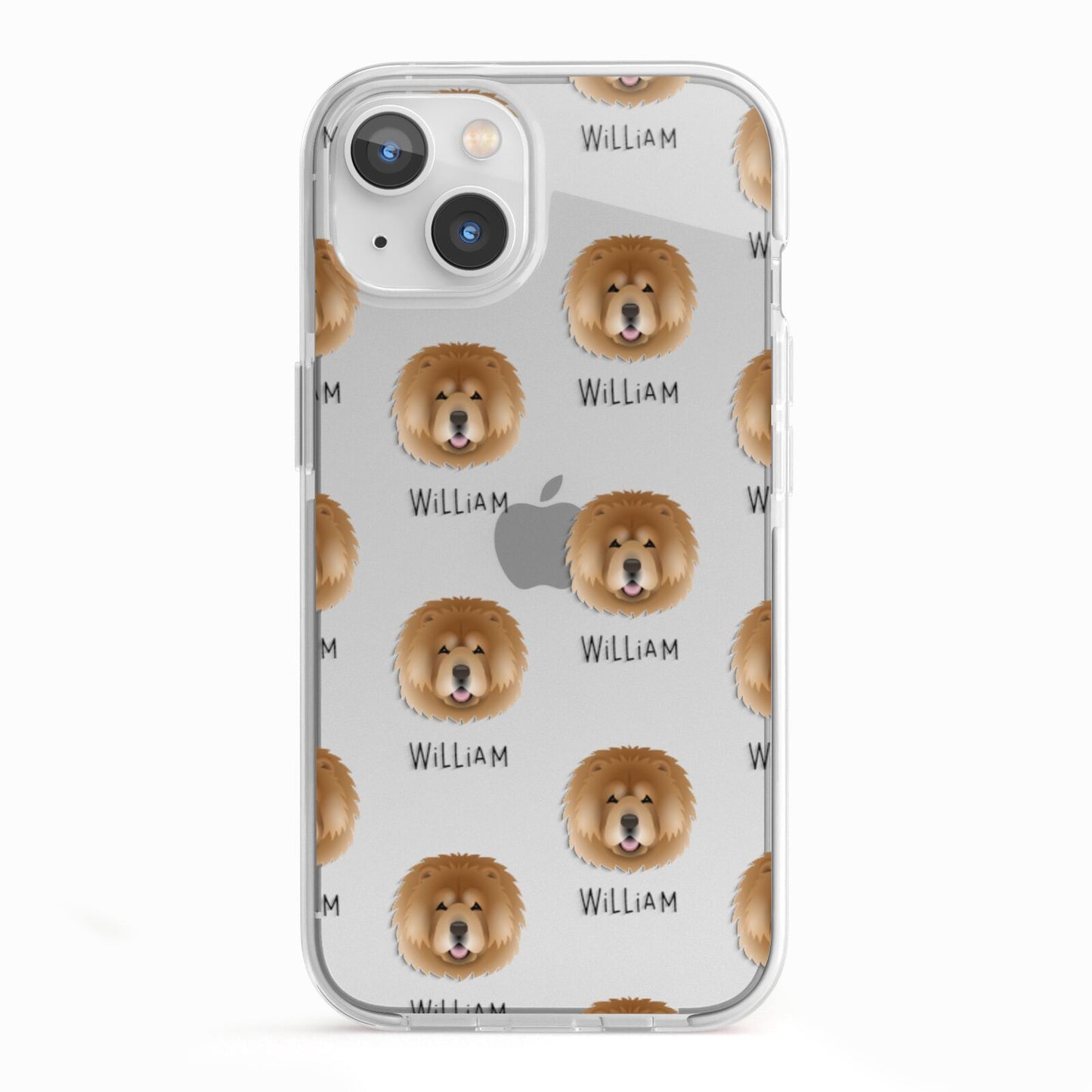 Chow Chow Icon with Name iPhone 13 TPU Impact Case with White Edges