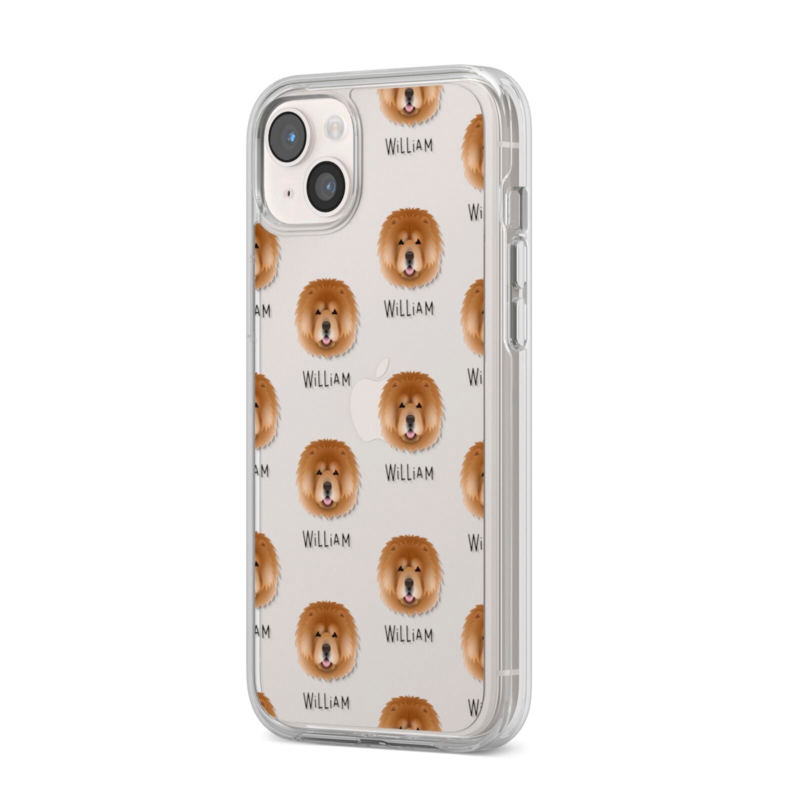 Chow Chow Icon with Name iPhone 14 Plus Clear Tough Case Starlight Angled Image