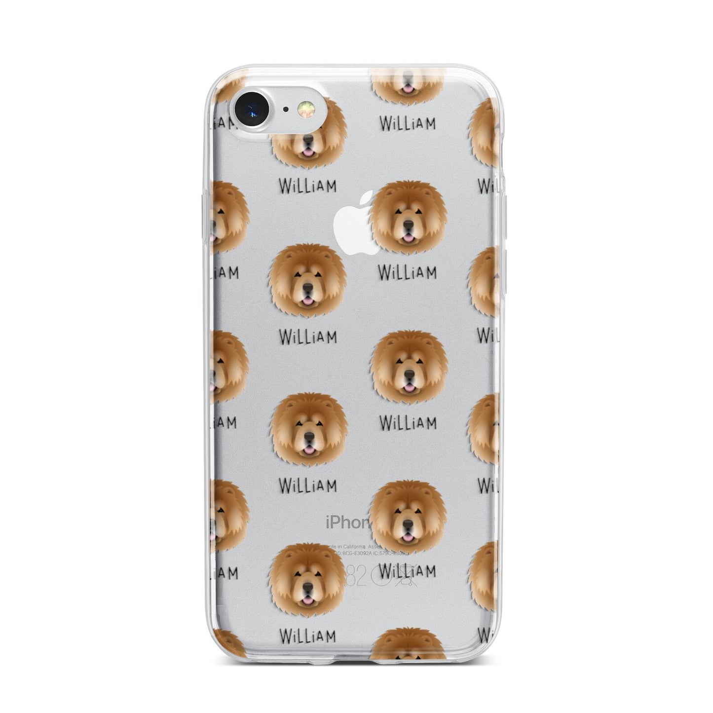 Chow Chow Icon with Name iPhone 7 Bumper Case on Silver iPhone