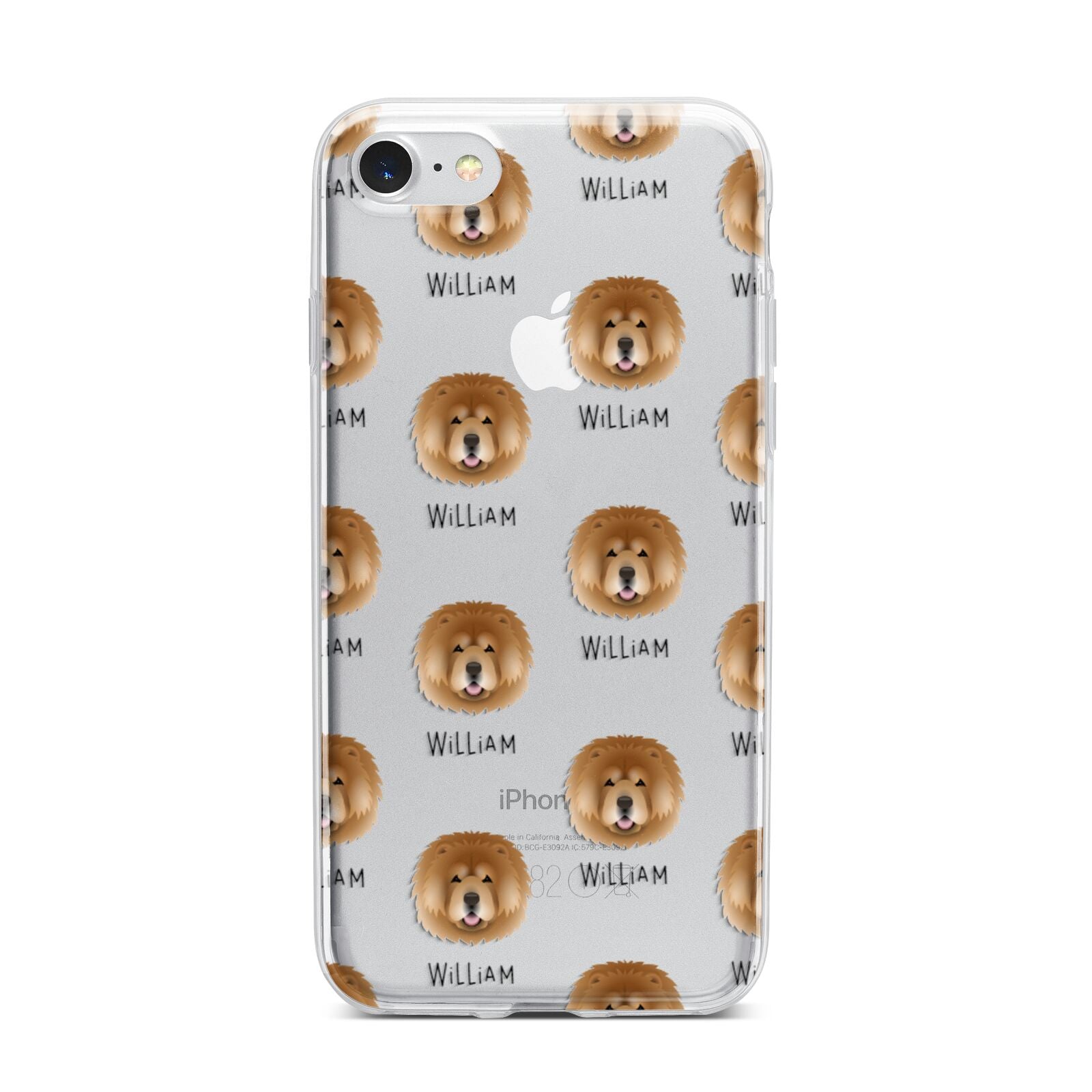 Chow Chow Icon with Name iPhone 7 Bumper Case on Silver iPhone