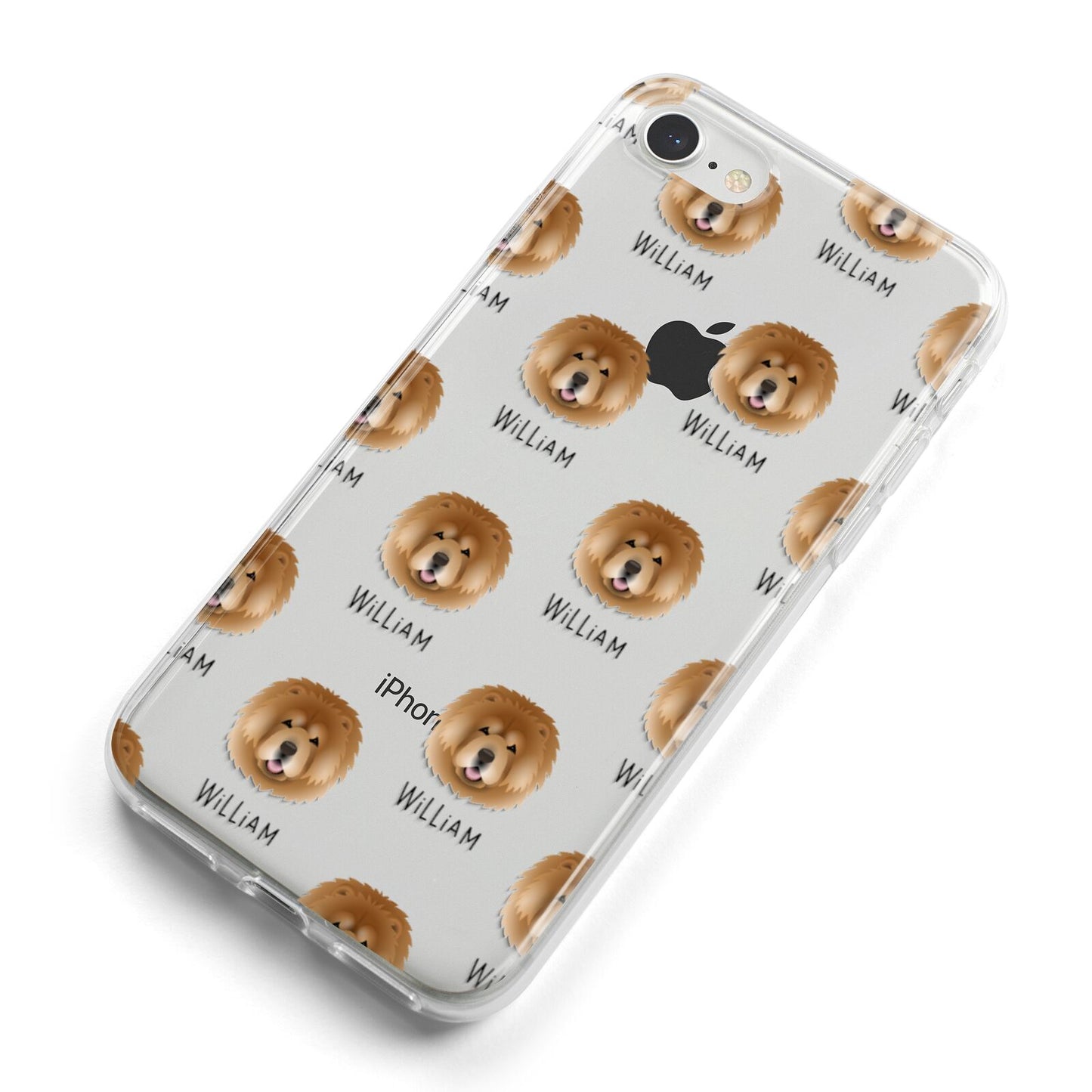 Chow Chow Icon with Name iPhone 8 Bumper Case on Silver iPhone Alternative Image