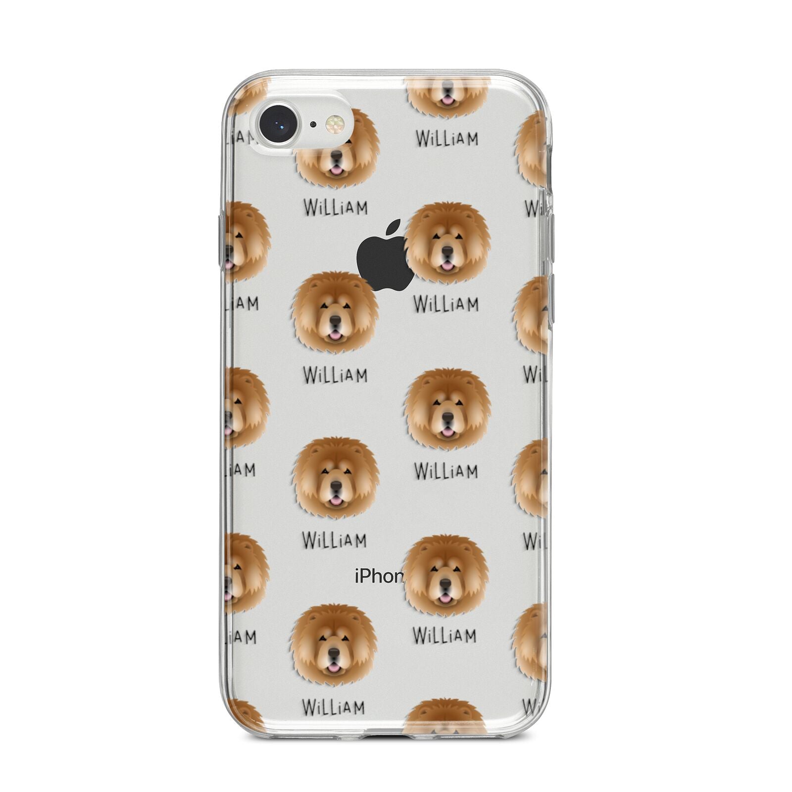 Chow Chow Icon with Name iPhone 8 Bumper Case on Silver iPhone