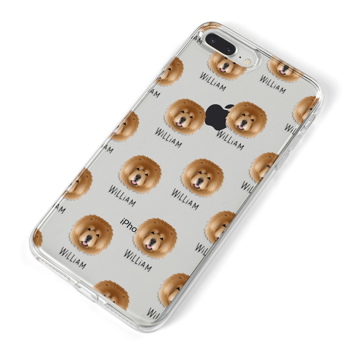 Chow Chow Icon with Name iPhone 8 Plus Bumper Case on Silver iPhone Alternative Image