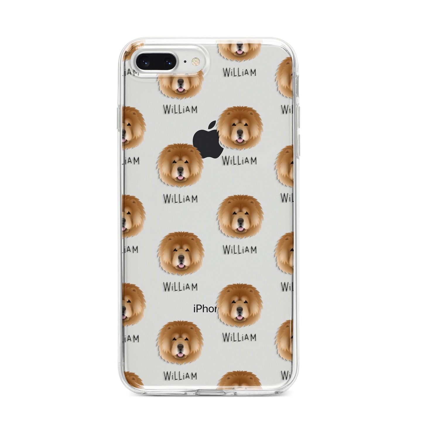 Chow Chow Icon with Name iPhone 8 Plus Bumper Case on Silver iPhone