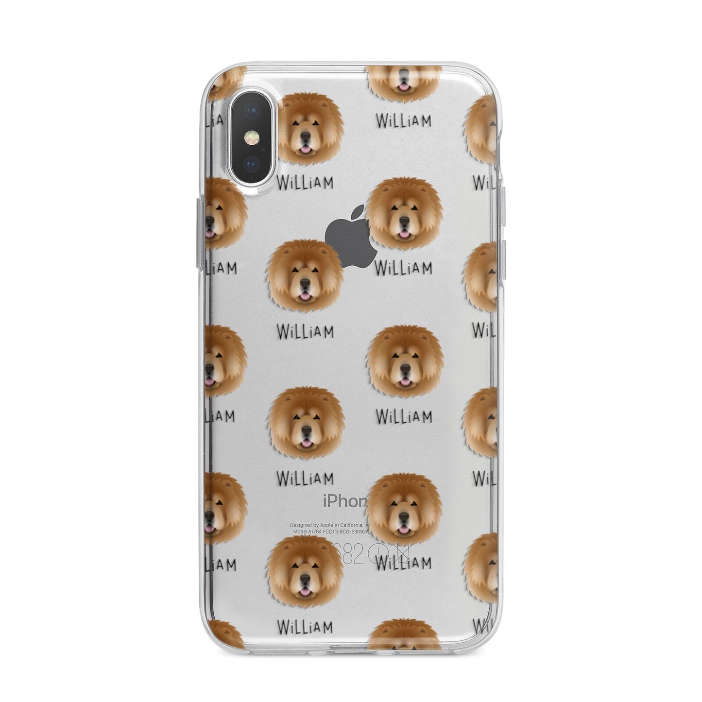 Chow Chow Icon with Name iPhone X Bumper Case on Silver iPhone Alternative Image 1