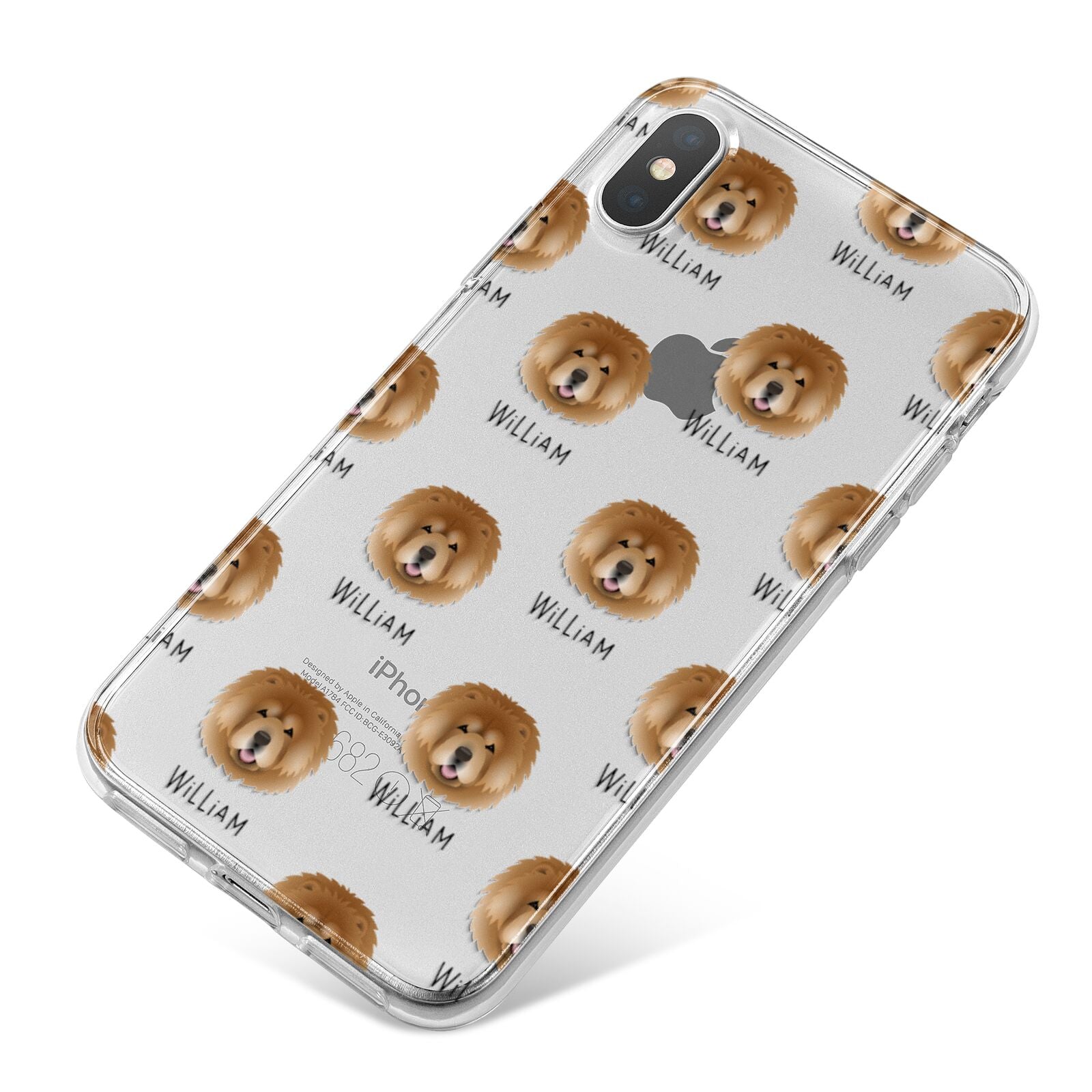 Chow Chow Icon with Name iPhone X Bumper Case on Silver iPhone