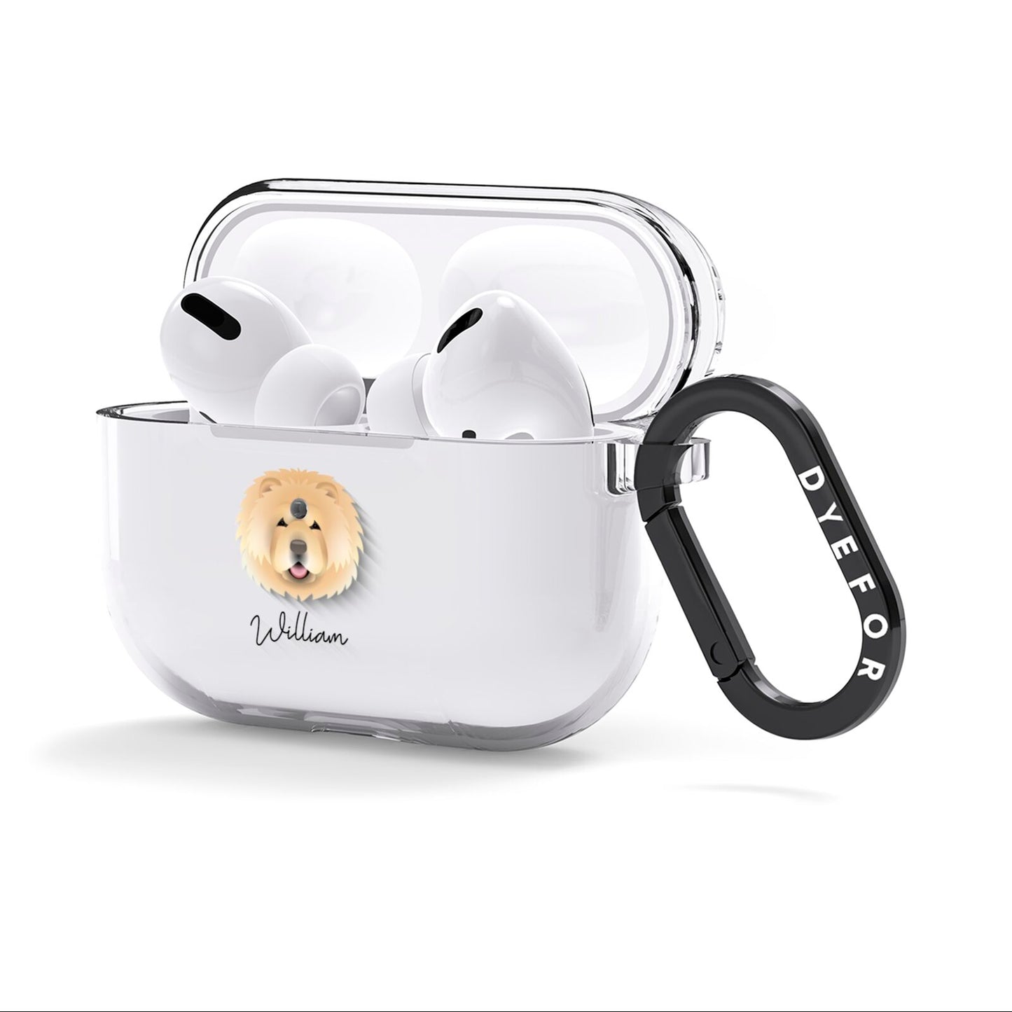 Chow Chow Personalised AirPods Clear Case 3rd Gen Side Image