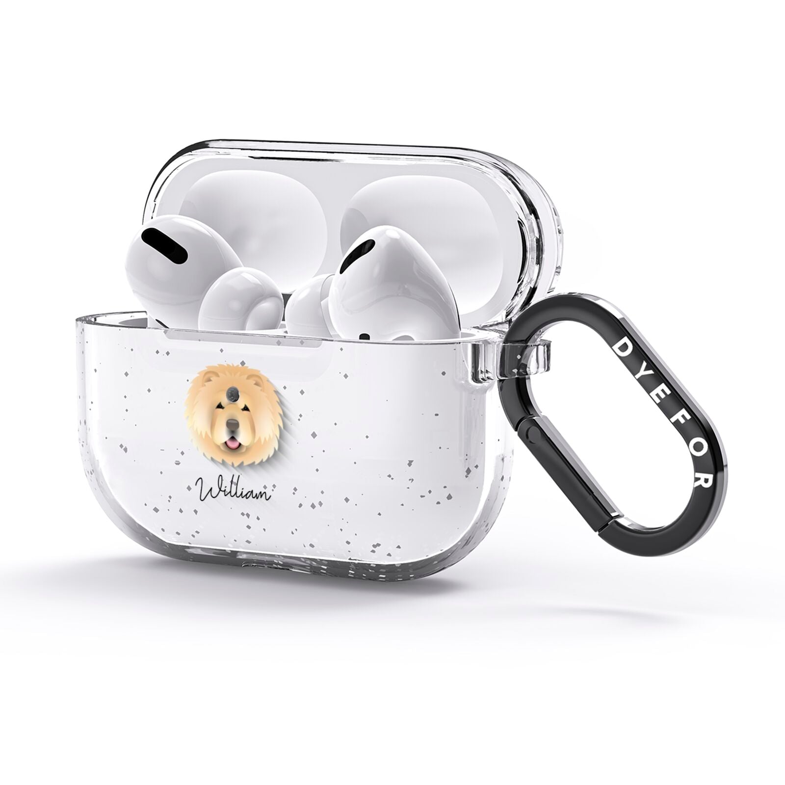 Chow Chow Personalised AirPods Glitter Case 3rd Gen Side Image