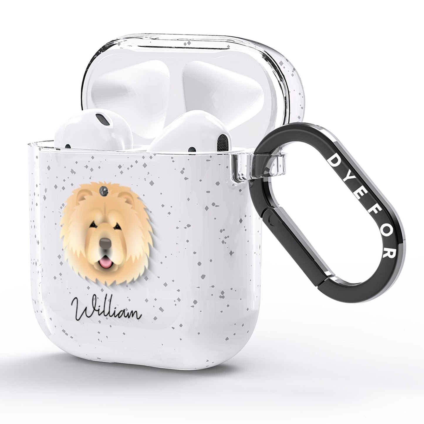 Chow Chow Personalised AirPods Glitter Case Side Image