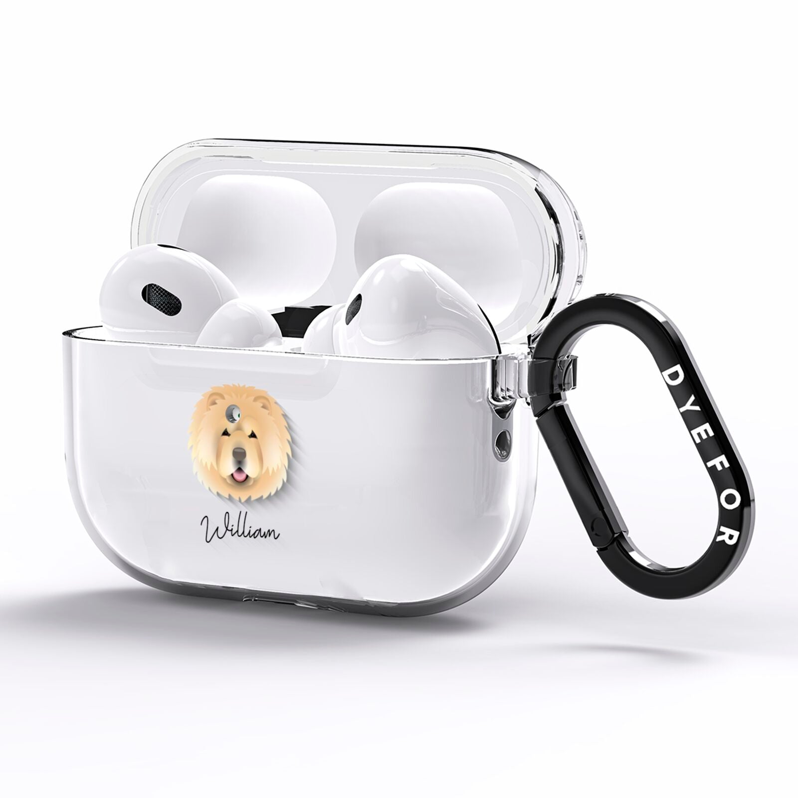 Chow Chow Personalised AirPods Pro Clear Case Side Image