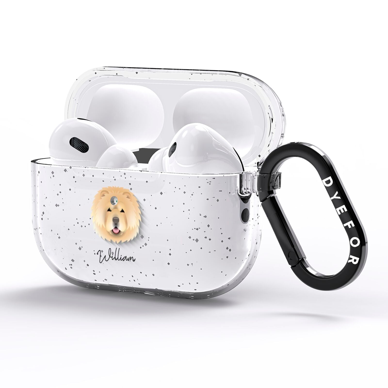 Chow Chow Personalised AirPods Pro Glitter Case Side Image