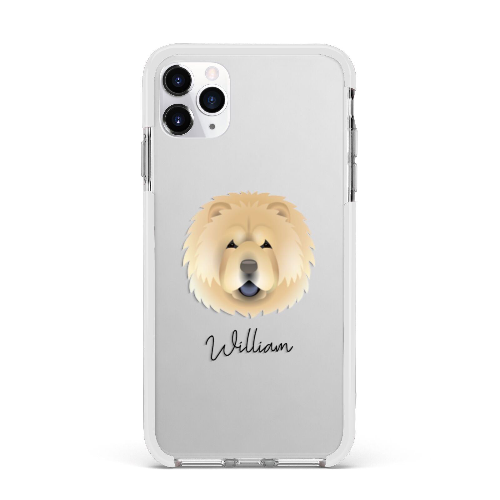 Chow Chow Personalised Apple iPhone 11 Pro Max in Silver with White Impact Case