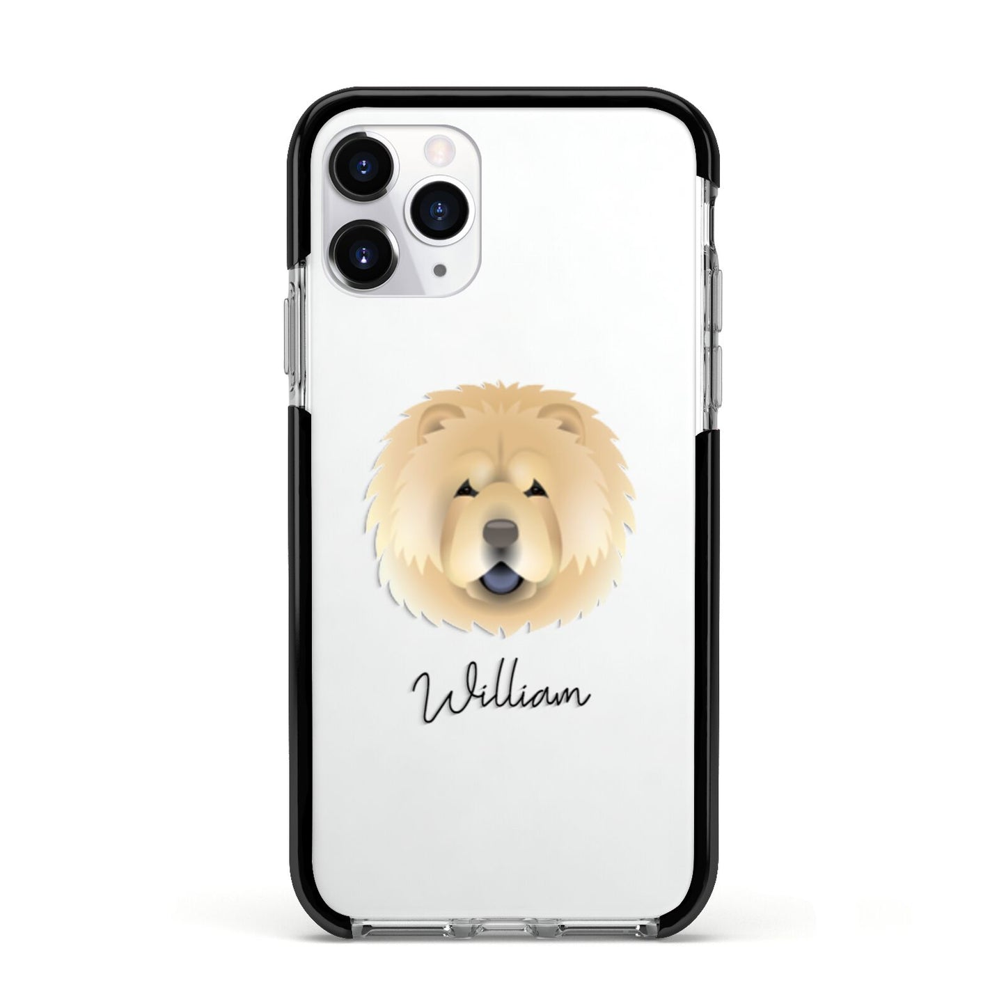 Chow Chow Personalised Apple iPhone 11 Pro in Silver with Black Impact Case
