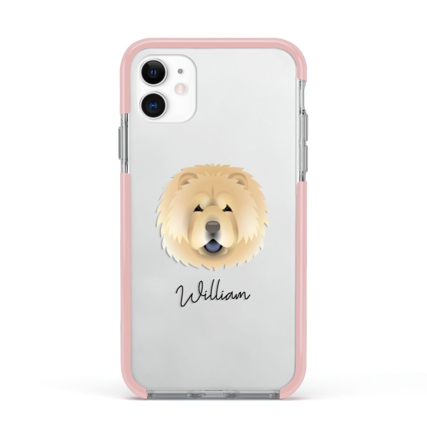 Chow Chow Personalised Apple iPhone 11 in White with Pink Impact Case