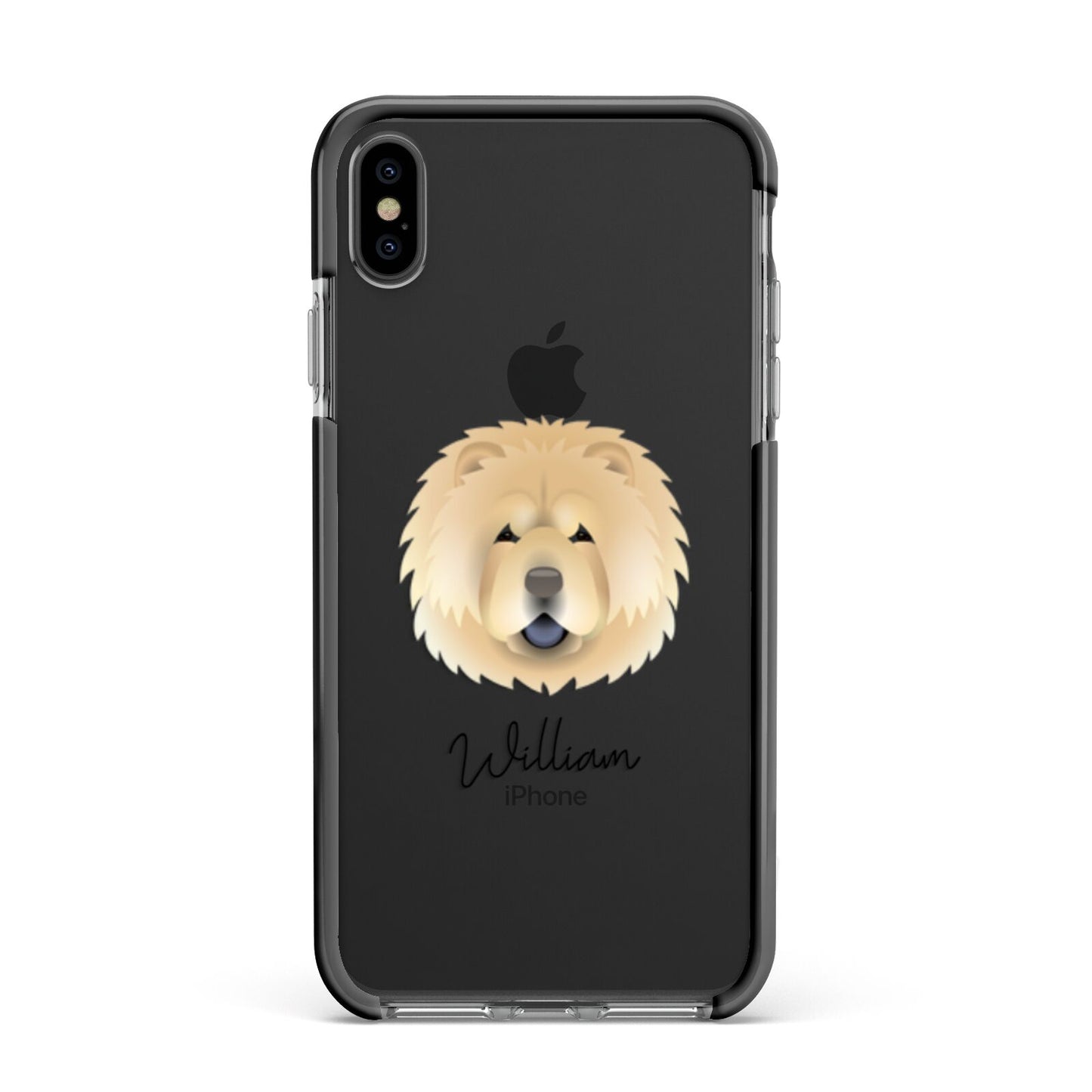 Chow Chow Personalised Apple iPhone Xs Max Impact Case Black Edge on Black Phone
