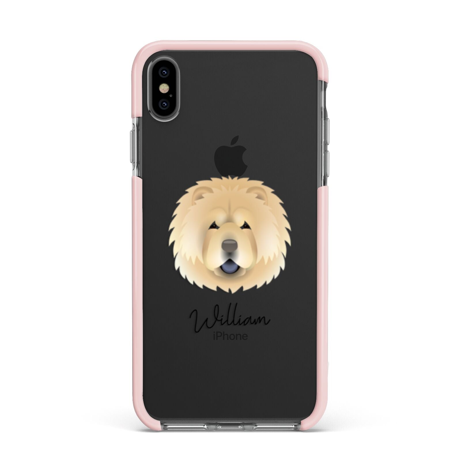 Chow Chow Personalised Apple iPhone Xs Max Impact Case Pink Edge on Black Phone