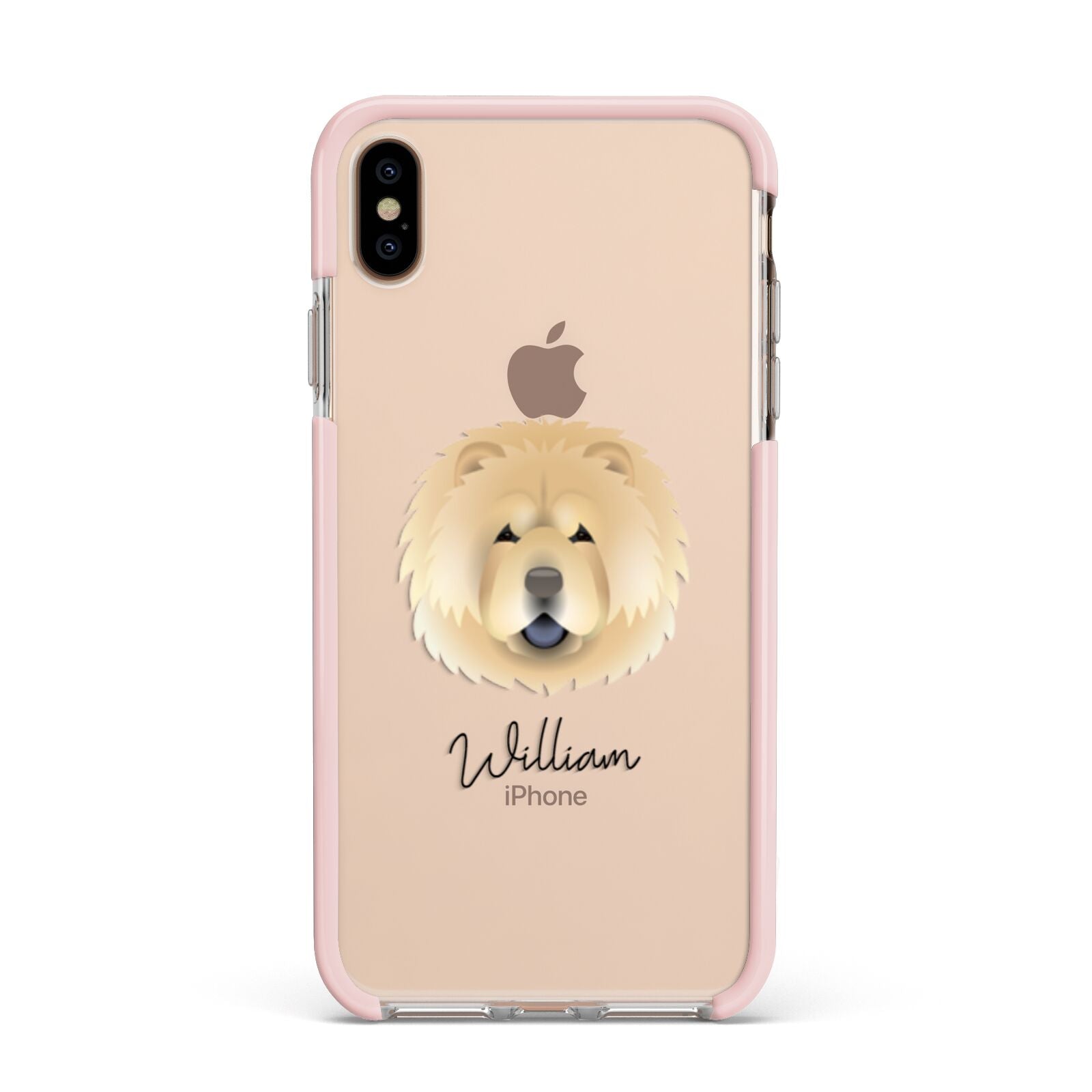 Chow Chow Personalised Apple iPhone Xs Max Impact Case Pink Edge on Gold Phone
