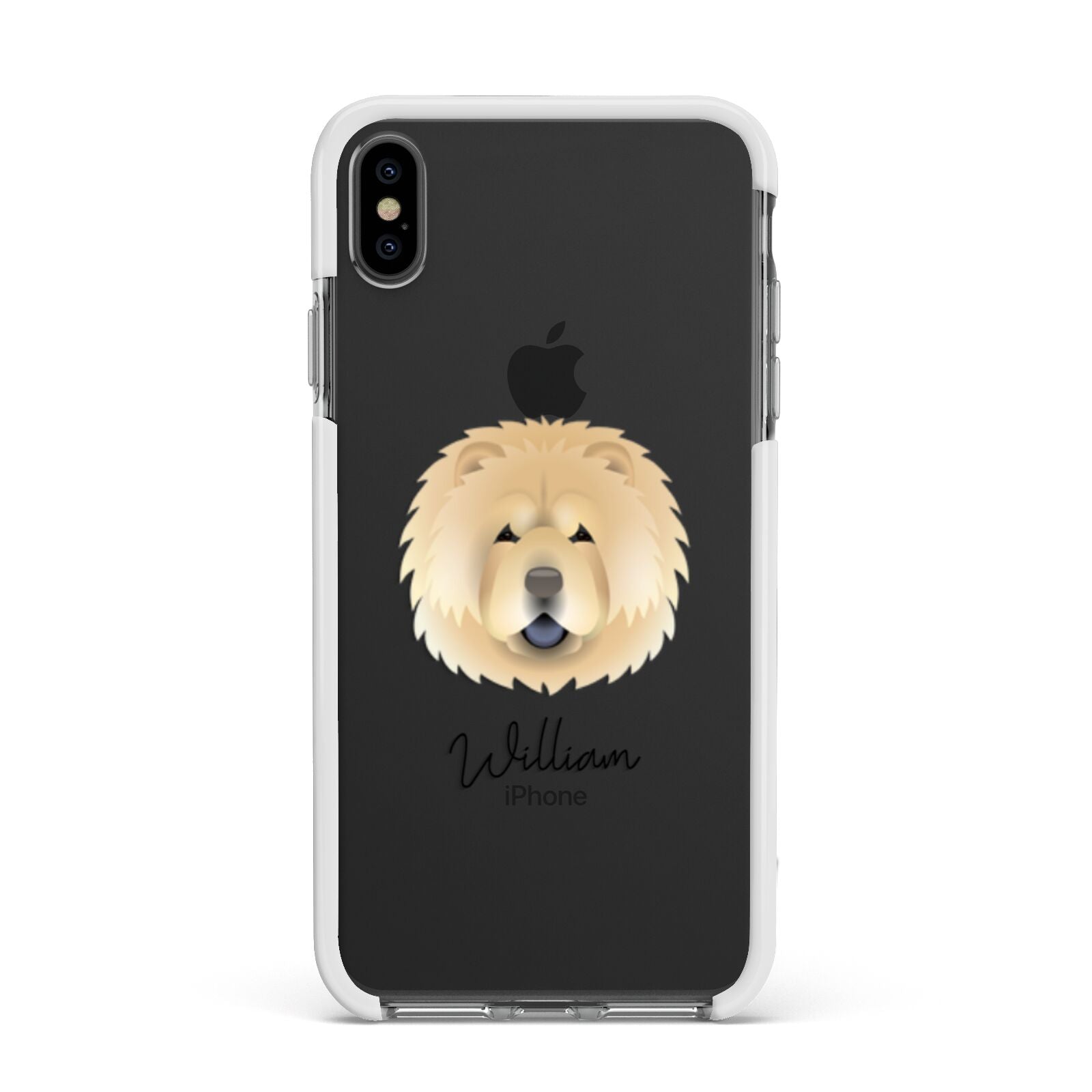Chow Chow Personalised Apple iPhone Xs Max Impact Case White Edge on Black Phone
