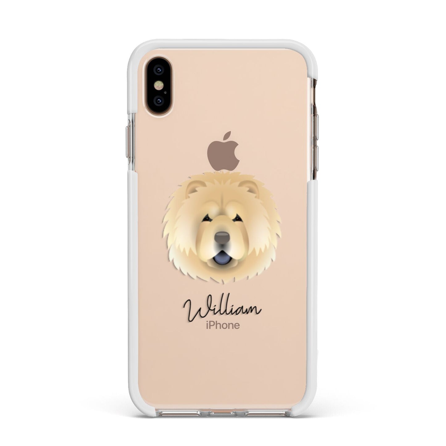 Chow Chow Personalised Apple iPhone Xs Max Impact Case White Edge on Gold Phone