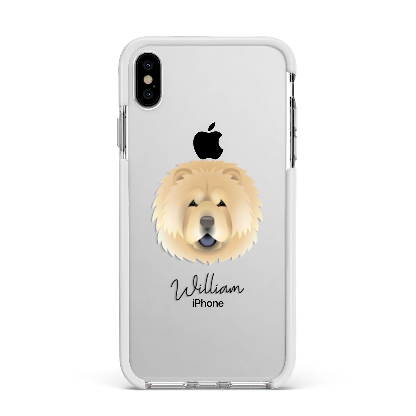 Chow Chow Personalised Apple iPhone Xs Max Impact Case White Edge on Silver Phone