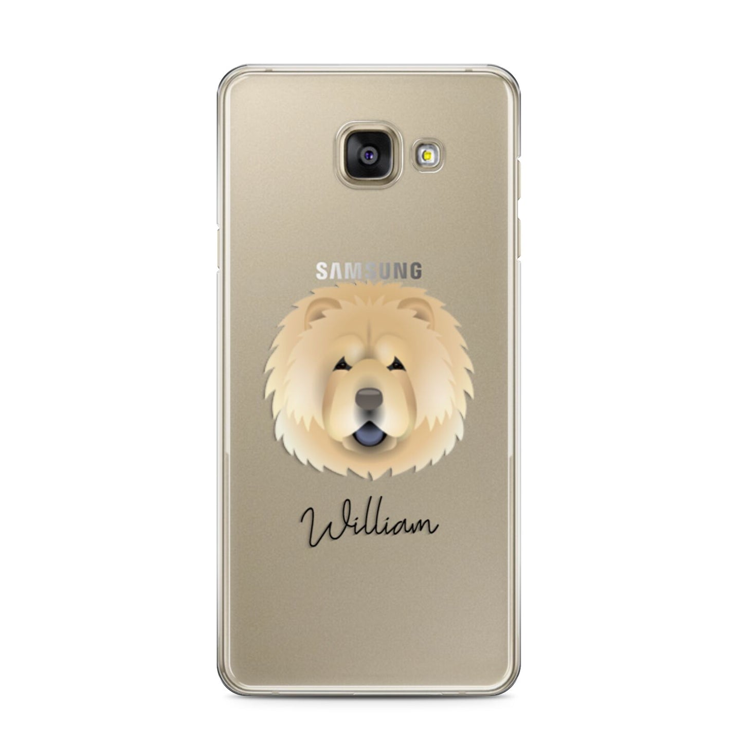 Chow Chow Personalised Samsung Galaxy A3 2016 Case on gold phone