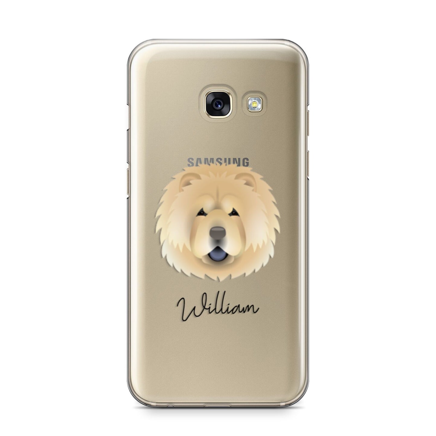 Chow Chow Personalised Samsung Galaxy A3 2017 Case on gold phone
