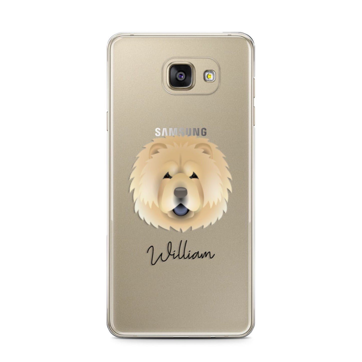 Chow Chow Personalised Samsung Galaxy A7 2016 Case on gold phone