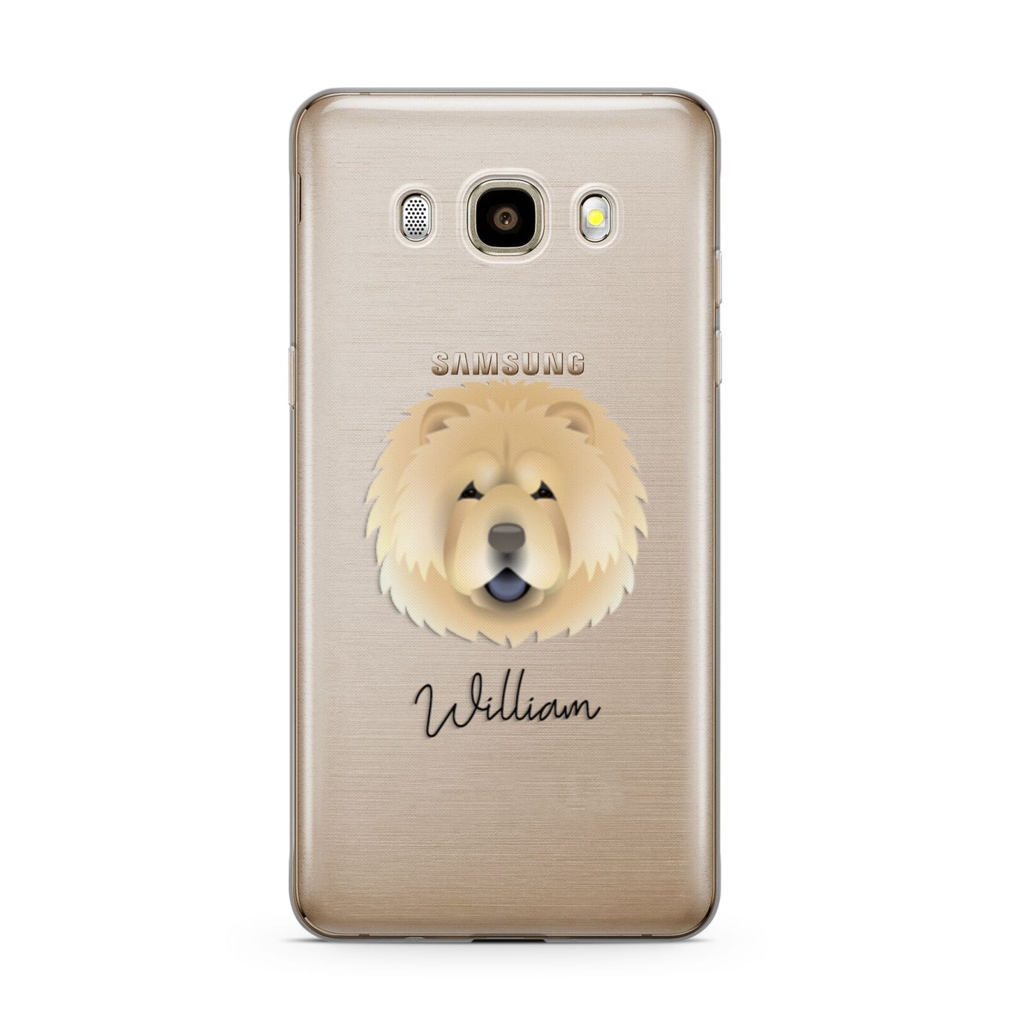 Chow Chow Personalised Samsung Galaxy J7 2016 Case on gold phone