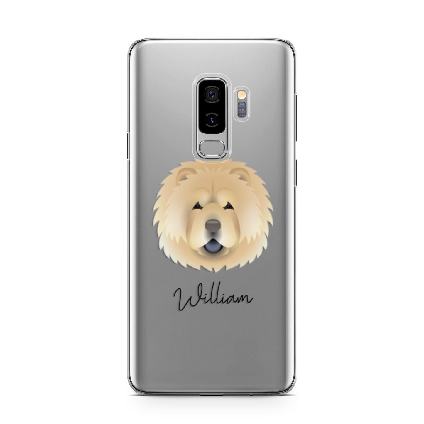 Chow Chow Personalised Samsung Galaxy S9 Plus Case on Silver phone