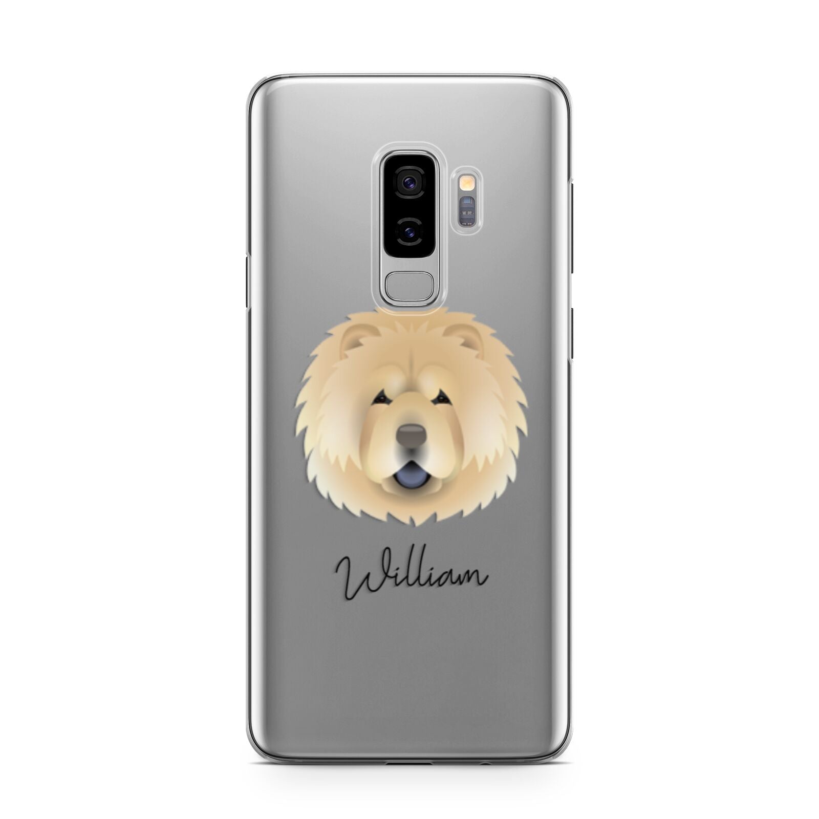 Chow Chow Personalised Samsung Galaxy S9 Plus Case on Silver phone