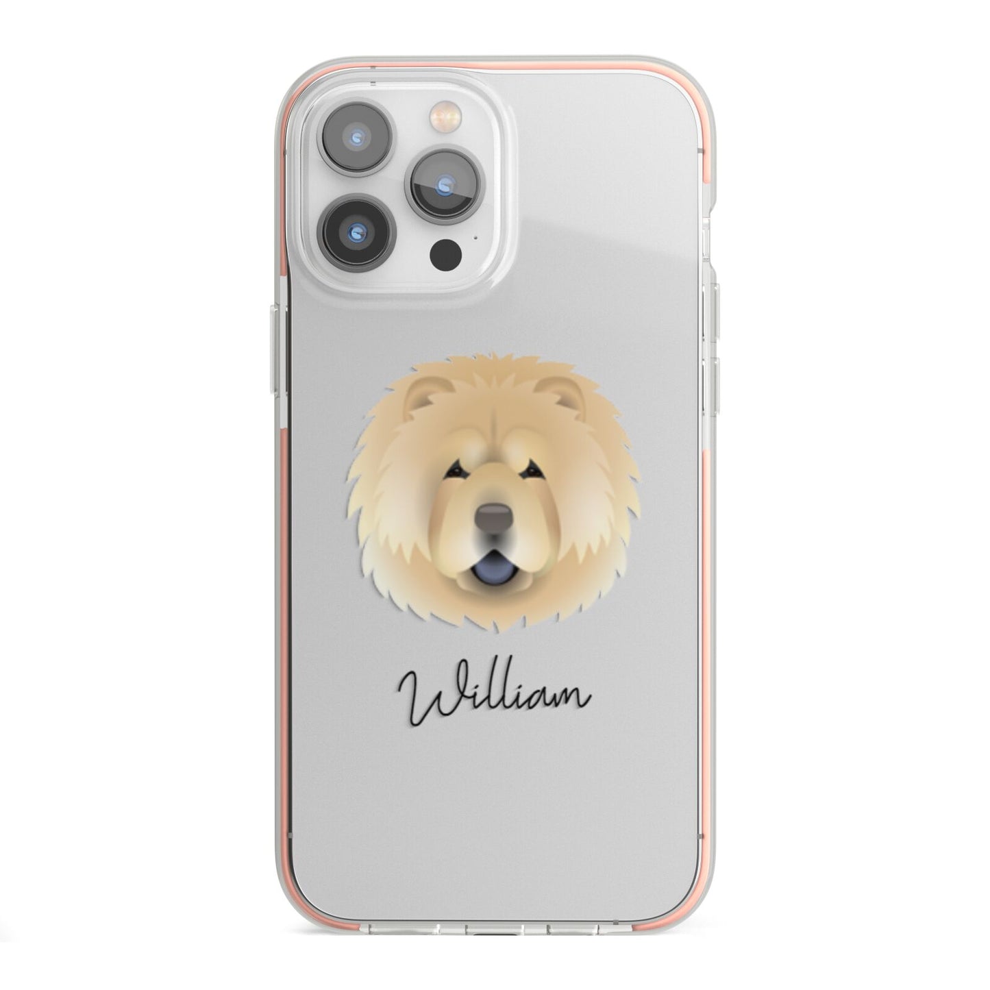Chow Chow Personalised iPhone 13 Pro Max TPU Impact Case with Pink Edges