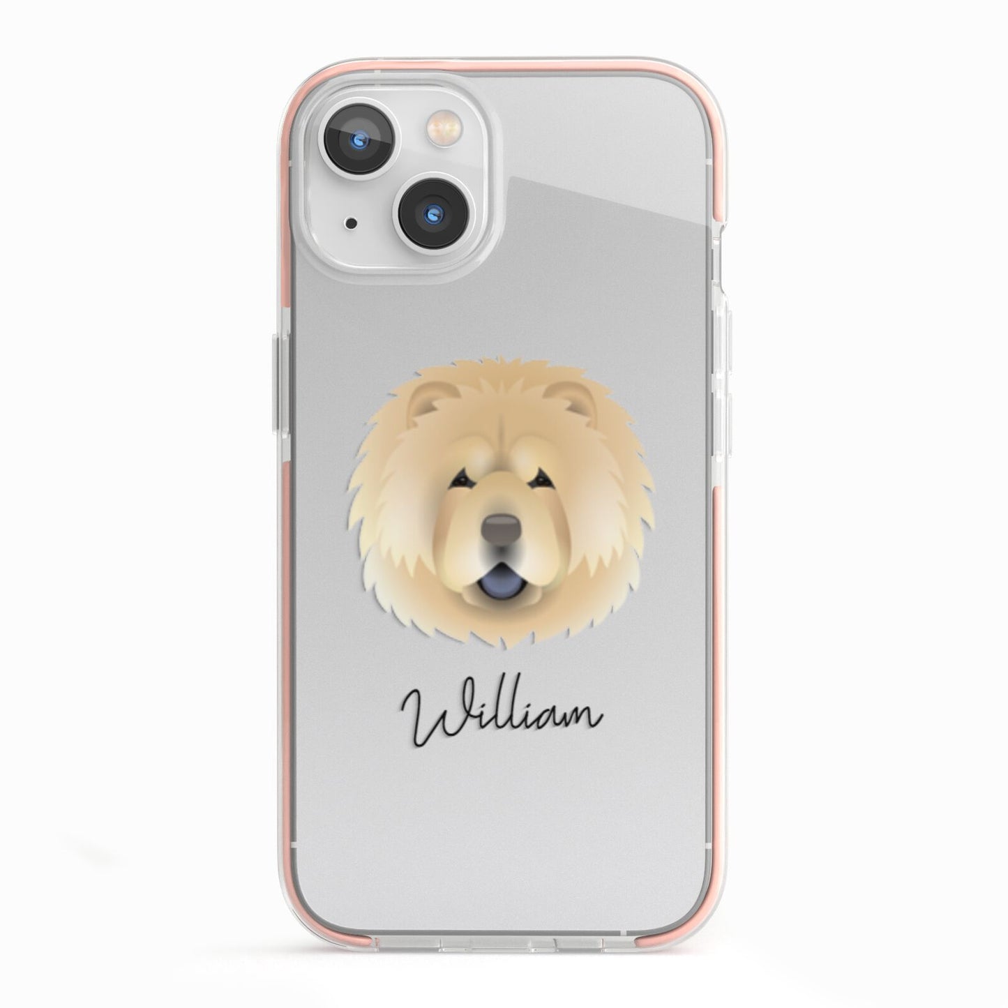 Chow Chow Personalised iPhone 13 TPU Impact Case with Pink Edges