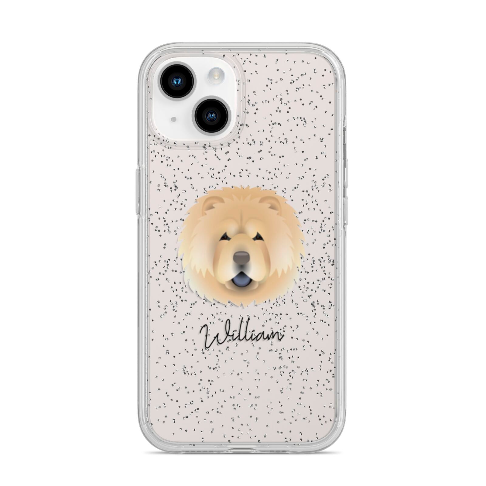 Chow Chow Personalised iPhone 14 Glitter Tough Case Starlight