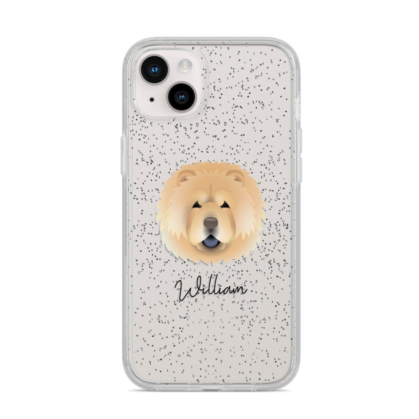Chow Chow Personalised iPhone 14 Plus Glitter Tough Case Starlight