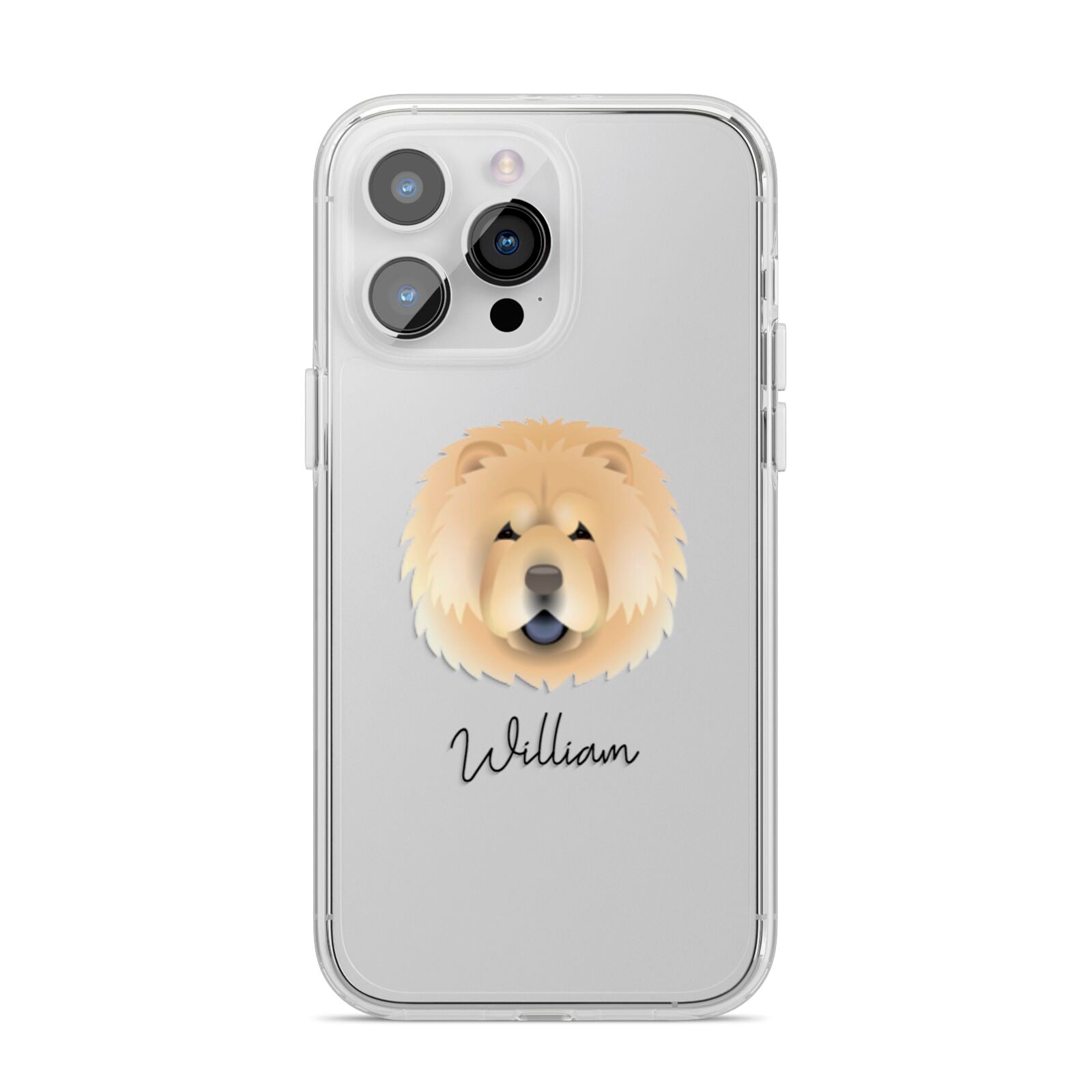 Chow Chow Personalised iPhone 14 Pro Max Clear Tough Case Silver